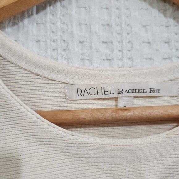 Rachel Roy Women's Triangles & Rectangles Crop Top Blouse Off-White Size Large - Picture 9 of 14